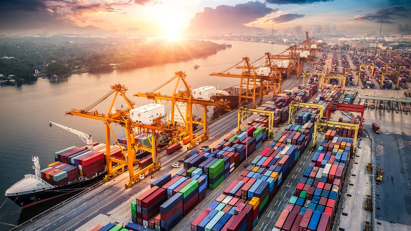 logistics and transportation of container cargo ship and cargo p